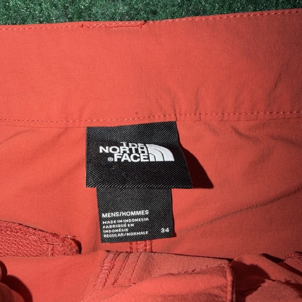 The North Face Shorts Mens 34 Orange Cargo Hiking Outdoor Utility Stretch EUC